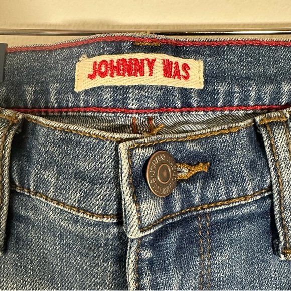 NWT Johnny Was Embroidered Skinny Jeans Vintage Wash Boho Size 25 - Picture 6 of 15